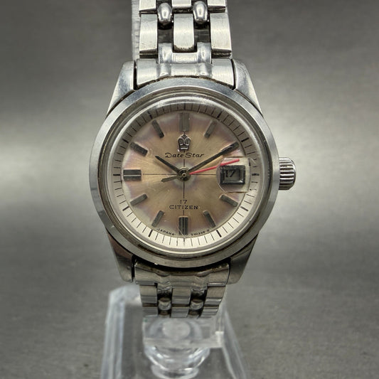 Citizen Date Star Watch Women 24mm Silver Dial Silver Tone 4-530314 Manual PARTS0