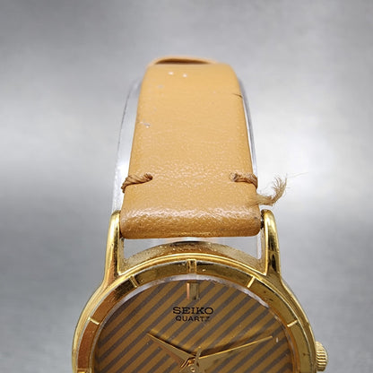 Seiko Watch Women 22mm Gold Dial Gold Tone Round 73210210 New Battery4