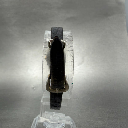 Seiko Watch Women 16mm Black Dial Gold Tone Square 2C20-5770 New Battery VTG7