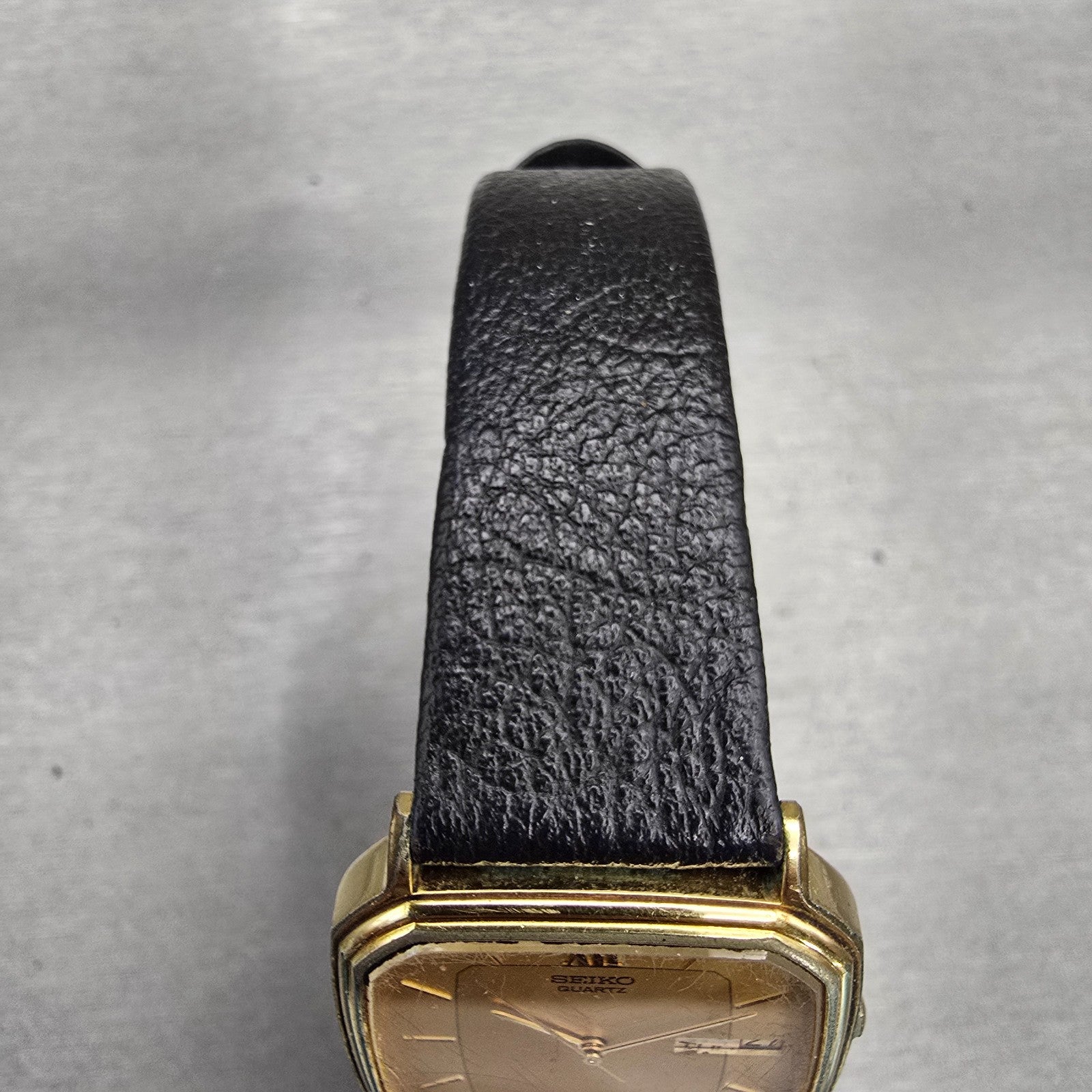 Seiko Watch Men 30mm Gold Dial Gold Tone Rectangle 7433-5009 READ!!! New Battery4
