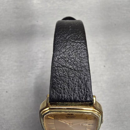 Seiko Watch Men 30mm Gold Dial Gold Tone Rectangle 7433-5009 READ!!! New Battery4