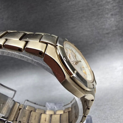 Seiko Watch Women 26mm White Dial Two Tone Date Round 7N82-0BE0 New Battery3