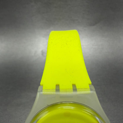 Swatch TRACOLLA Watch Men 34mm Yellow Dial Clear Case Round GK340 New Battery4