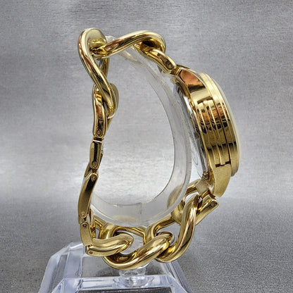 Michael Kors Runway Chronograph Watch Women 38mm Gold Dial Gold Tone New Battery10