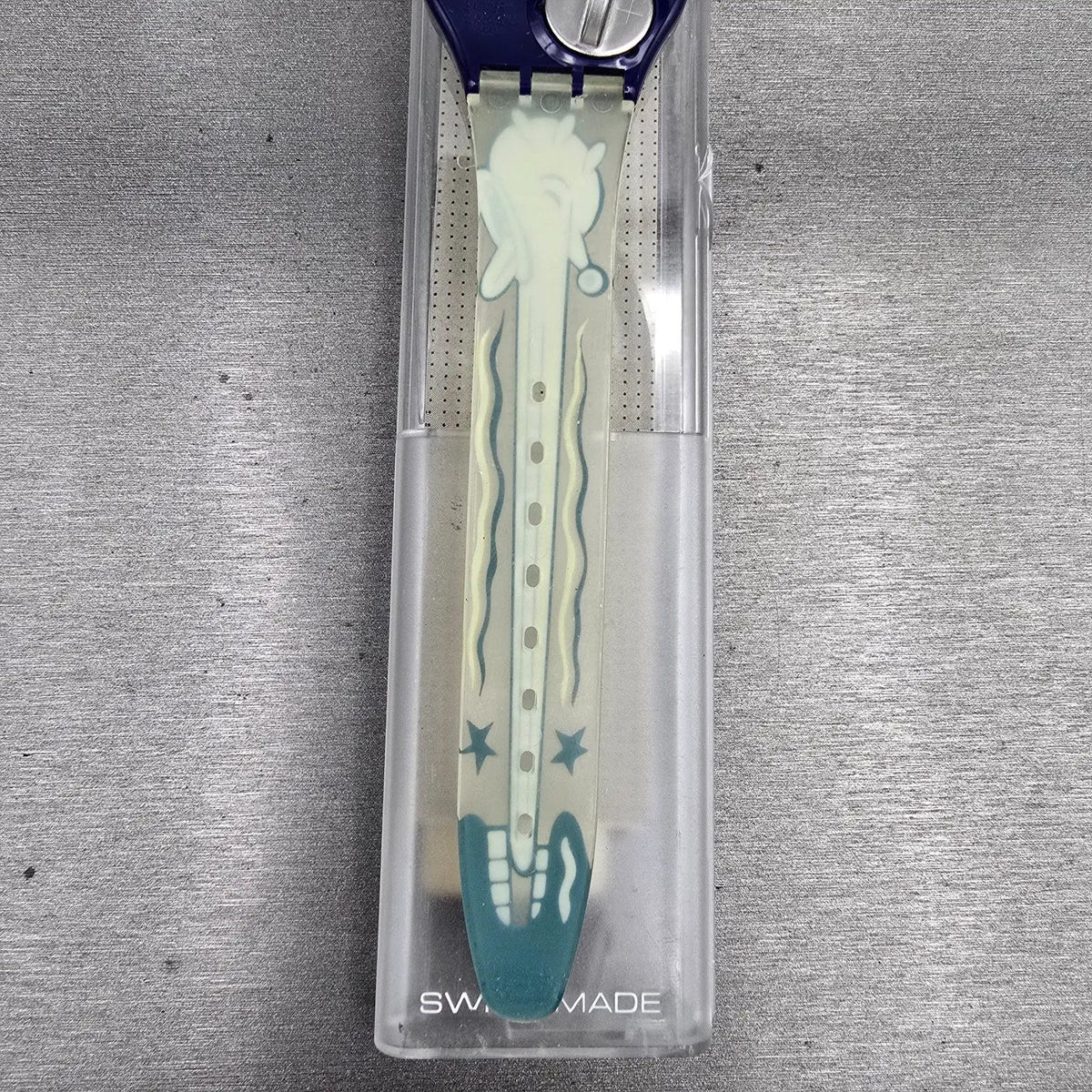 Swatch Twitch Twins Watch Men 33mm Silver Dial Blue Case GN168 New Battery NOS9
