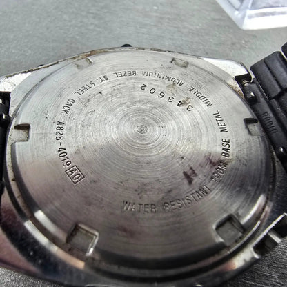 Seiko Giugiaro Watch Men 39mm Black Digital Alarm Chronograph A828-4019 New Batt9
