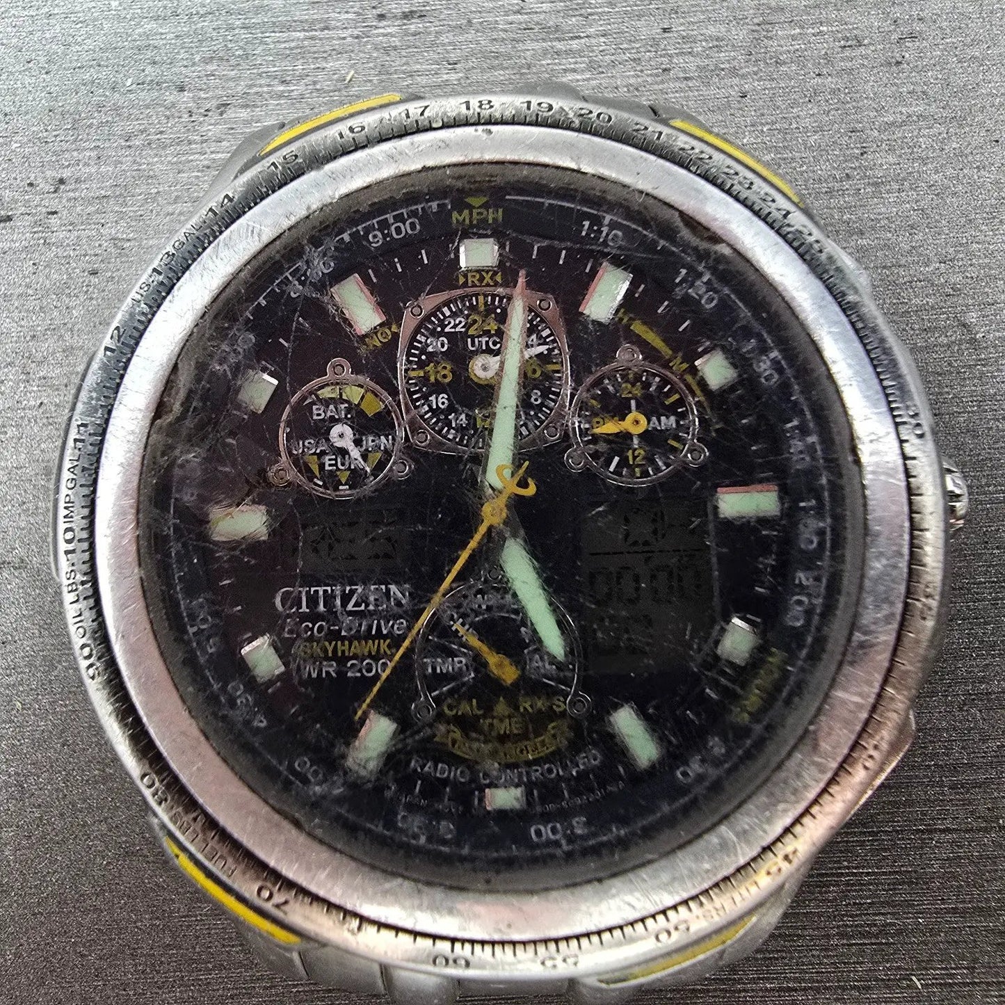 Citizen Eco-Drive Blue Angles Skyhawk Watch Men 44mm Blue Dial Silver Tone Runs1