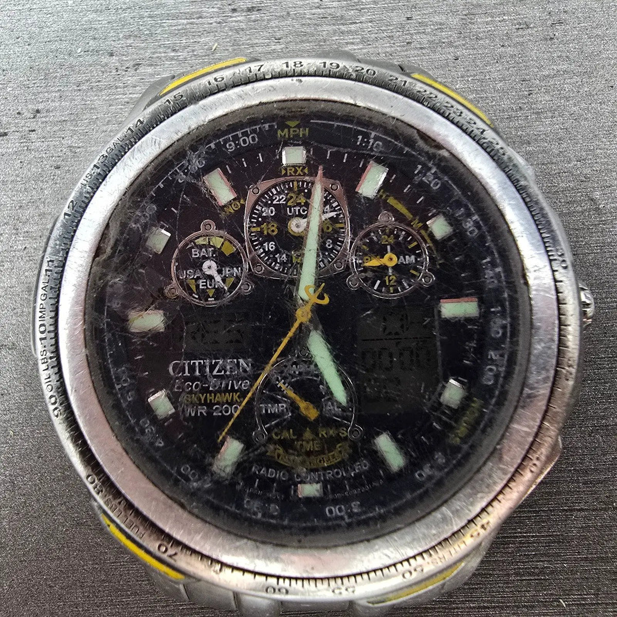 Citizen Eco-Drive Blue Angles Skyhawk Watch Men 44mm Blue Dial Silver Tone Runs1