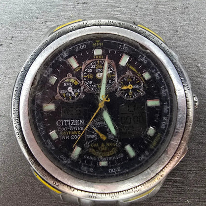 Citizen Eco-Drive Blue Angles Skyhawk Watch Men 44mm Blue Dial Silver Tone Runs1