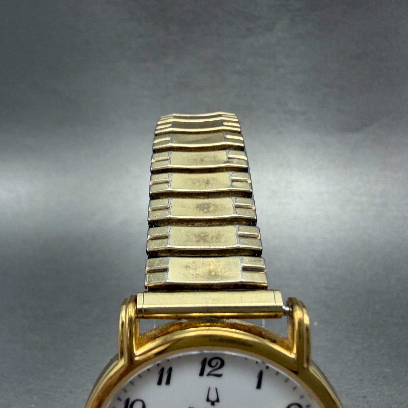 Bulova Watch Men 34mm White Dial Gold Tone Date Round 97B12 New Battery4