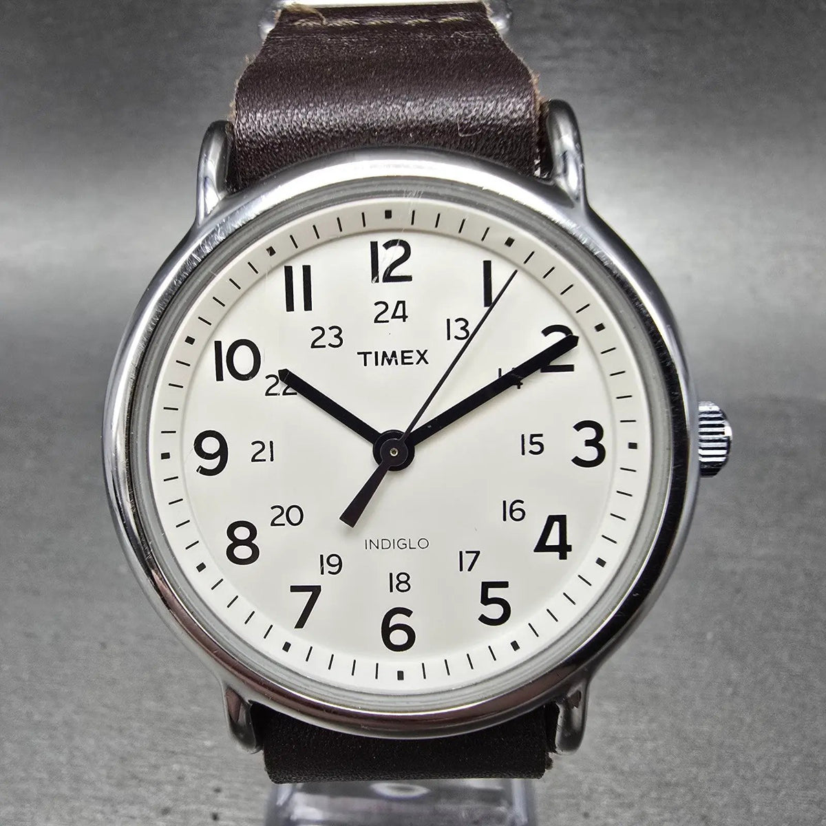 Timex Weekender Watch Men 38mm White Dial Silver Round New Battery T2N8930