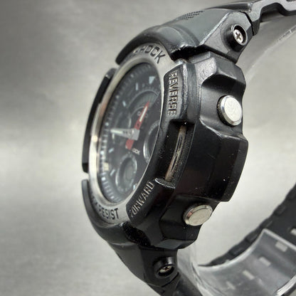Casio G-Shock AW-590 Watch Men 47mm Black Tone Gray Bezel Alarm Chrono New BattL2