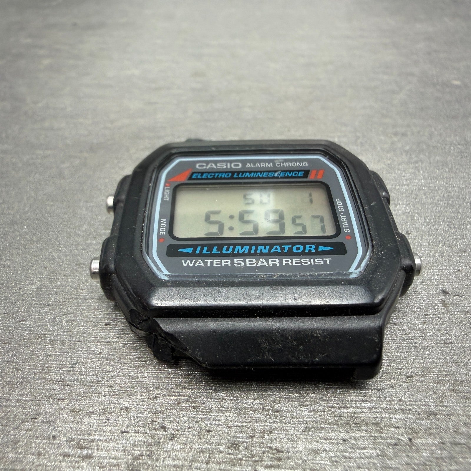 Casio Illuminator W-86 Watch Men 37mm Digital Black Alarm Chrono READ!! Newbatte6