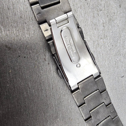 Seiko Bracelet 20mm Black & Gold Tone For 6A32-00B0 Tri Folding 3363 GI Steel8
