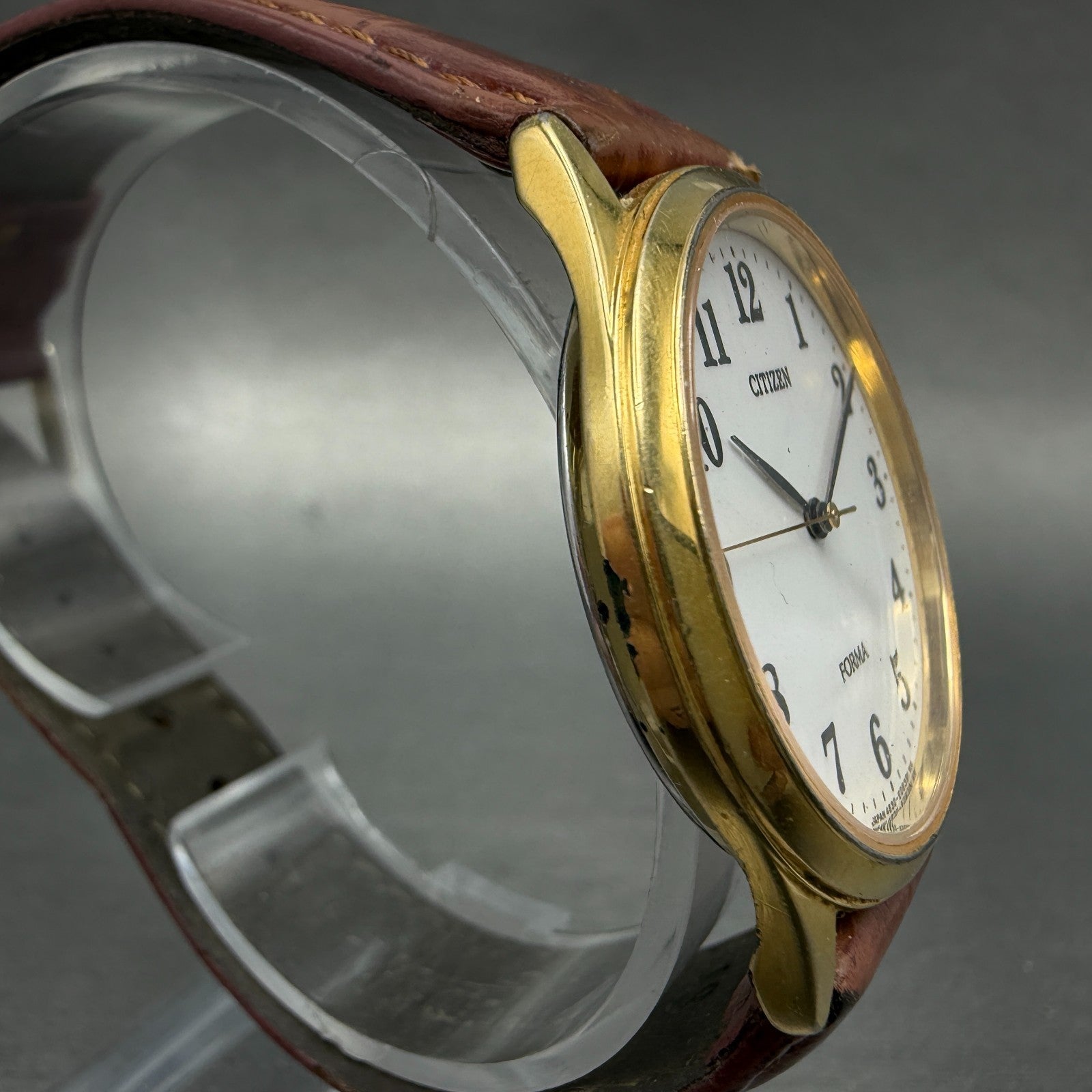 Citizen Forma Watch Men 33mm White Dial Gold Tone Round 4631-E63051 New BatteryA4