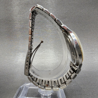 Seiko Seikomatic Watch Men 36mm Silver Dial Silver Tone J13044 Runs READ!!!