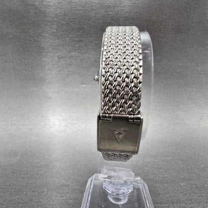 Lonber Sapphire Watch Women 23mm Silver Dial Silver Tone Round New Battery Mesh7