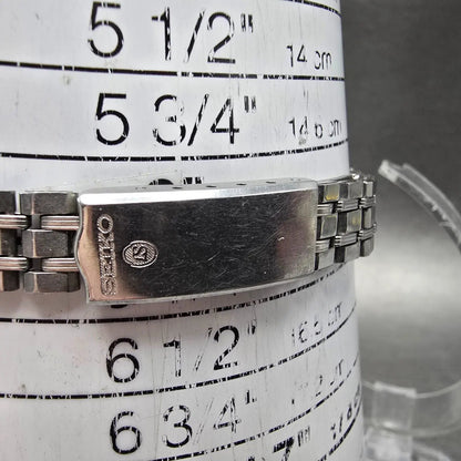 Seiko Automatic Watch Women 22mm White Dial Steel Date 2205-0040 PARTS VTG11