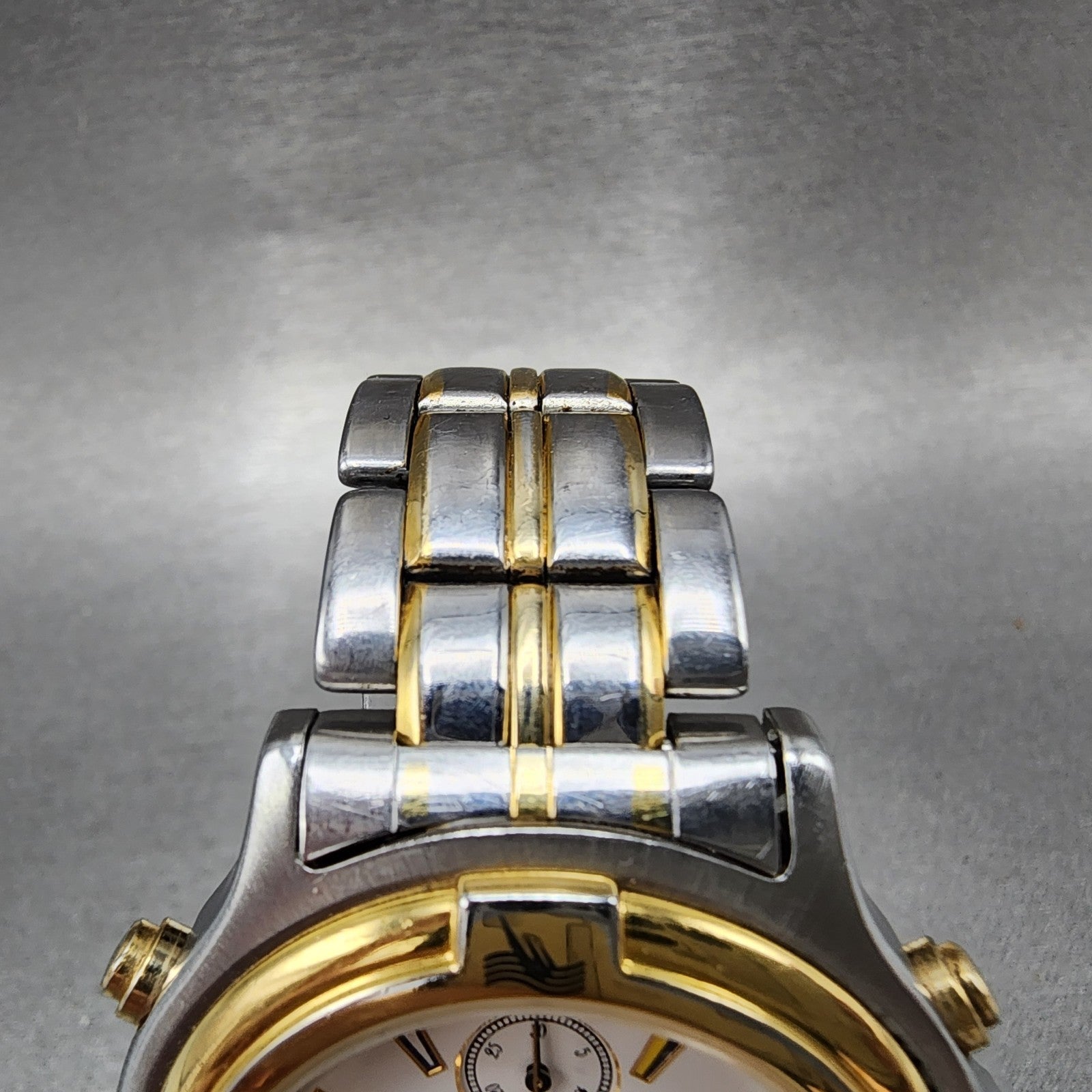 Orient Kenwood Cup Chronograph Watch Men 40mm White Dial Two Tone Date New Batt4