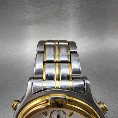 Orient Kenwood Cup Chronograph Watch Men 40mm White Dial Two Tone Date New Batt4