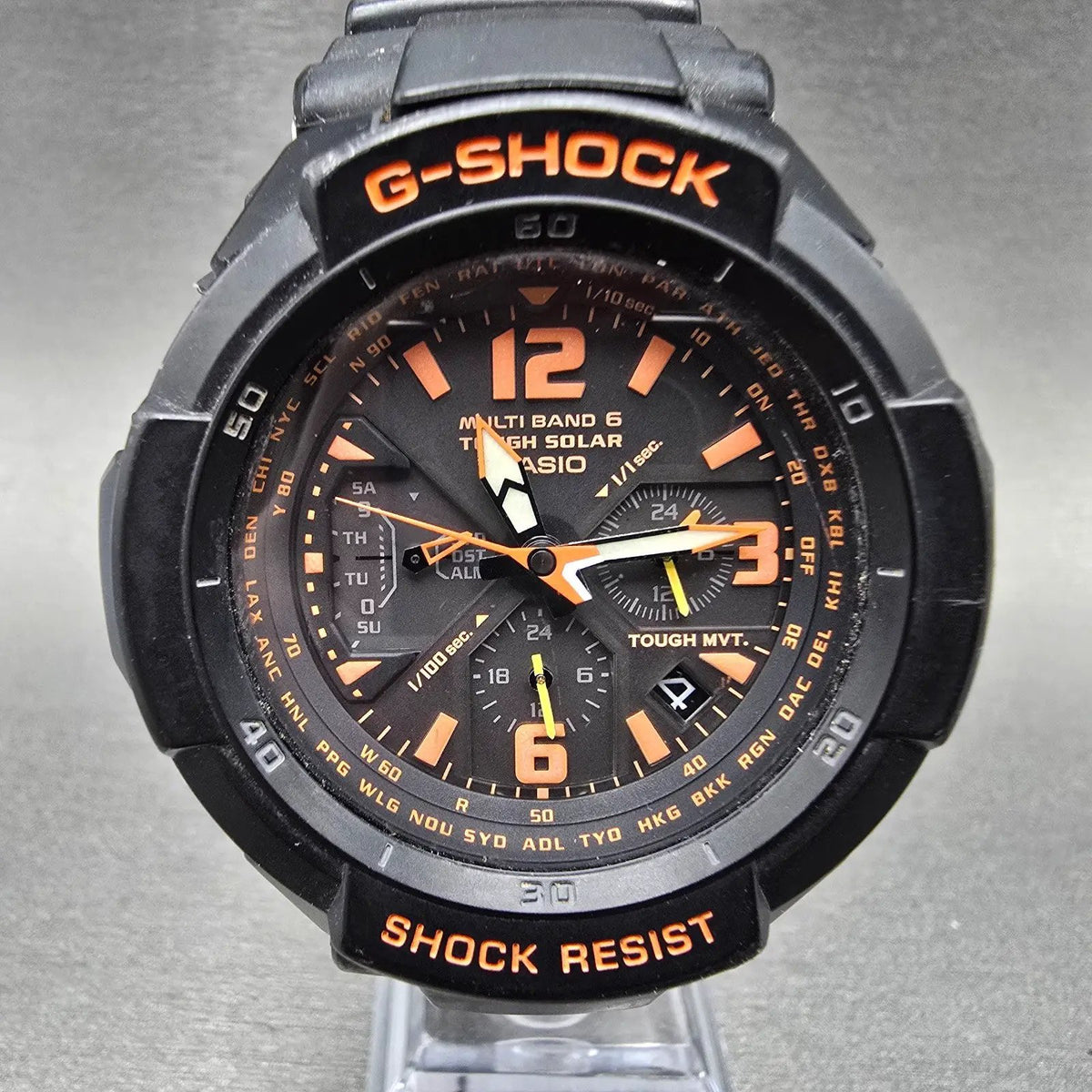 Casio G-Shock GW-3000B Watch Men 50mm Black Orange Alarm Chronograph Works JP0