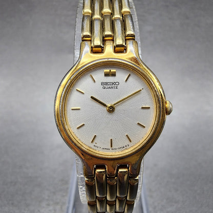 Seiko Watch Women 22mm White Dial Gold Tone Round 1n000a99 New Battery0
