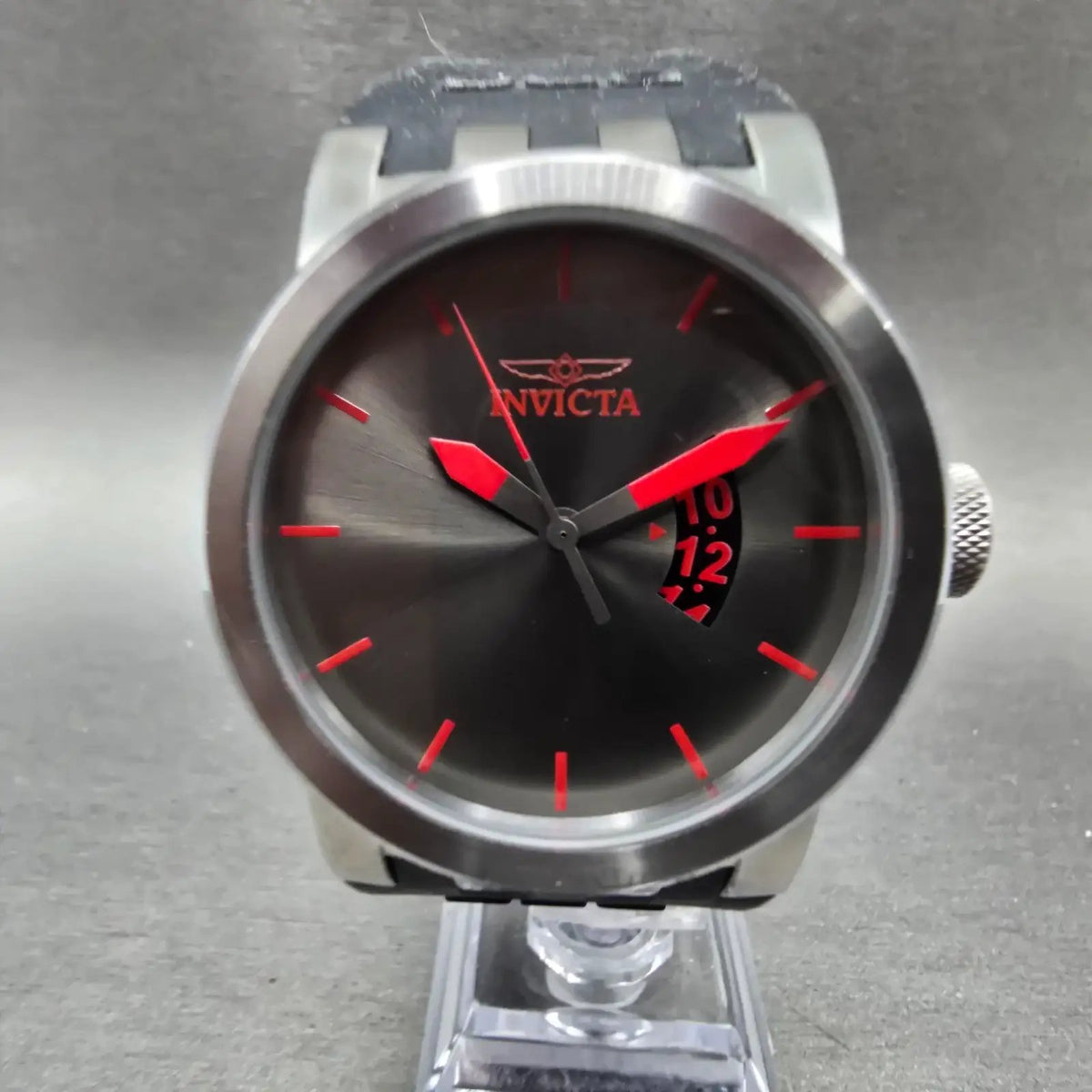 Invicta DNA Watch Men 46mm Black Dial Steel Date Round 10402 New Battery0
