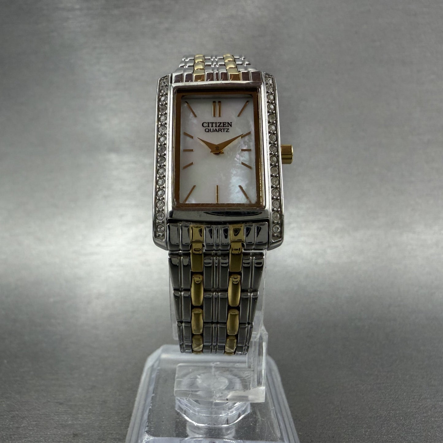 Citizen Tank Watch Women 19mm MOP Dial Two Tone 5920S063663 New Battery5