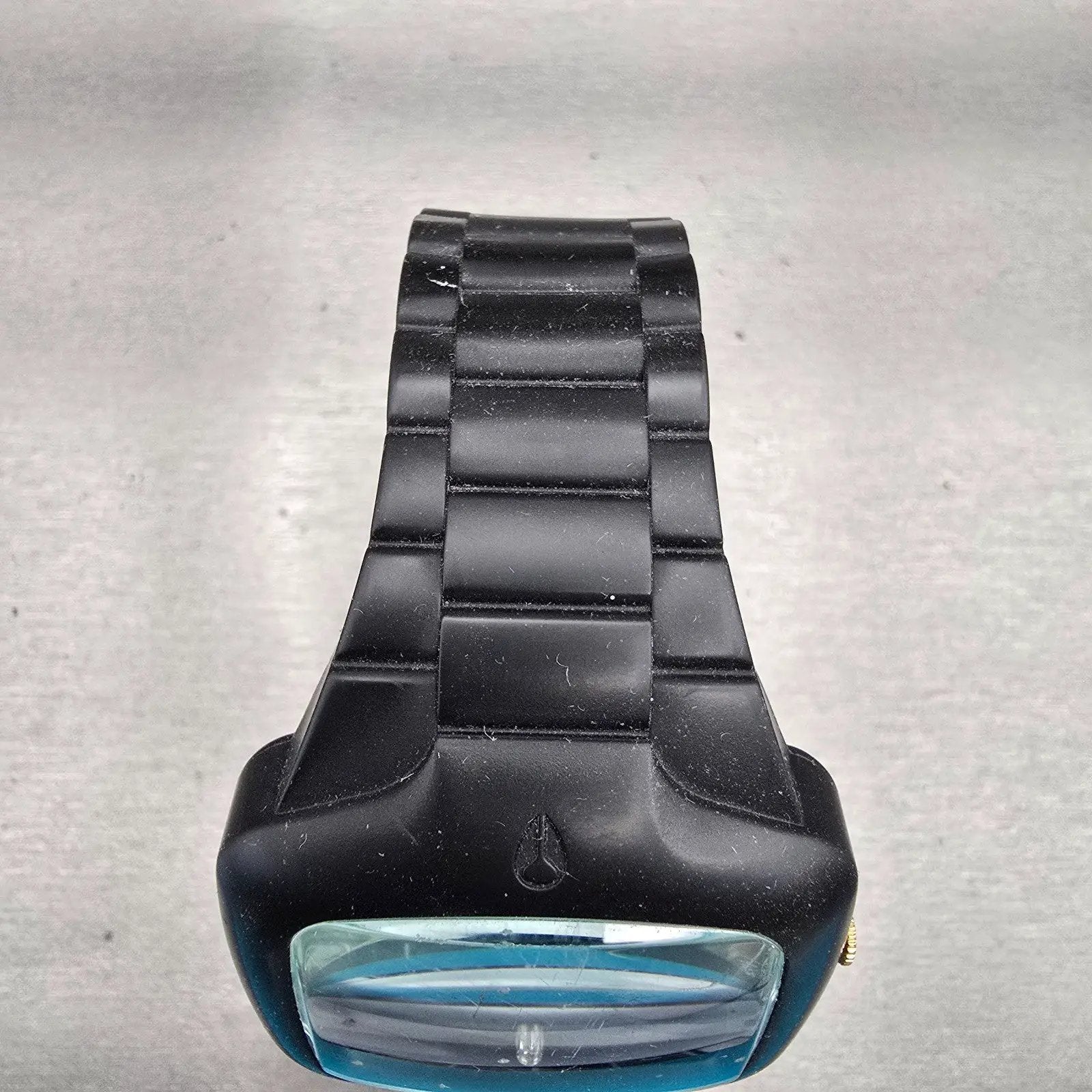 Nixon Rubber Player Watch Men 45mm Black Dial Black Tone Rectangle New Batt4