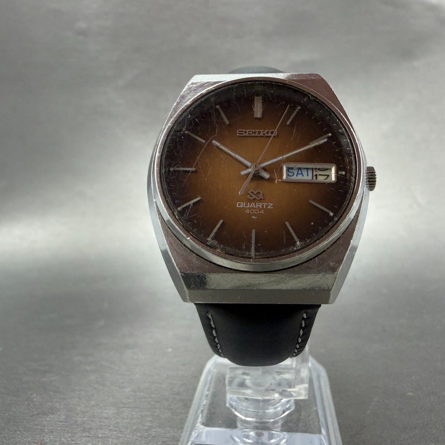 Seiko SQ Watch Men 35mm Brown Dial Silver Tone Daydate 4633-8009 New Battery5
