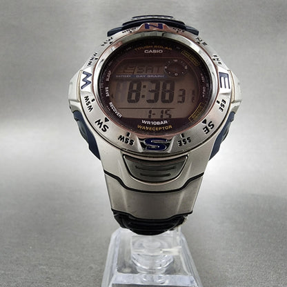 Casio Pro Trek PRW-100BJ Watch Men 46mm Digital Blue Tone Solar Wave Ceptor READ