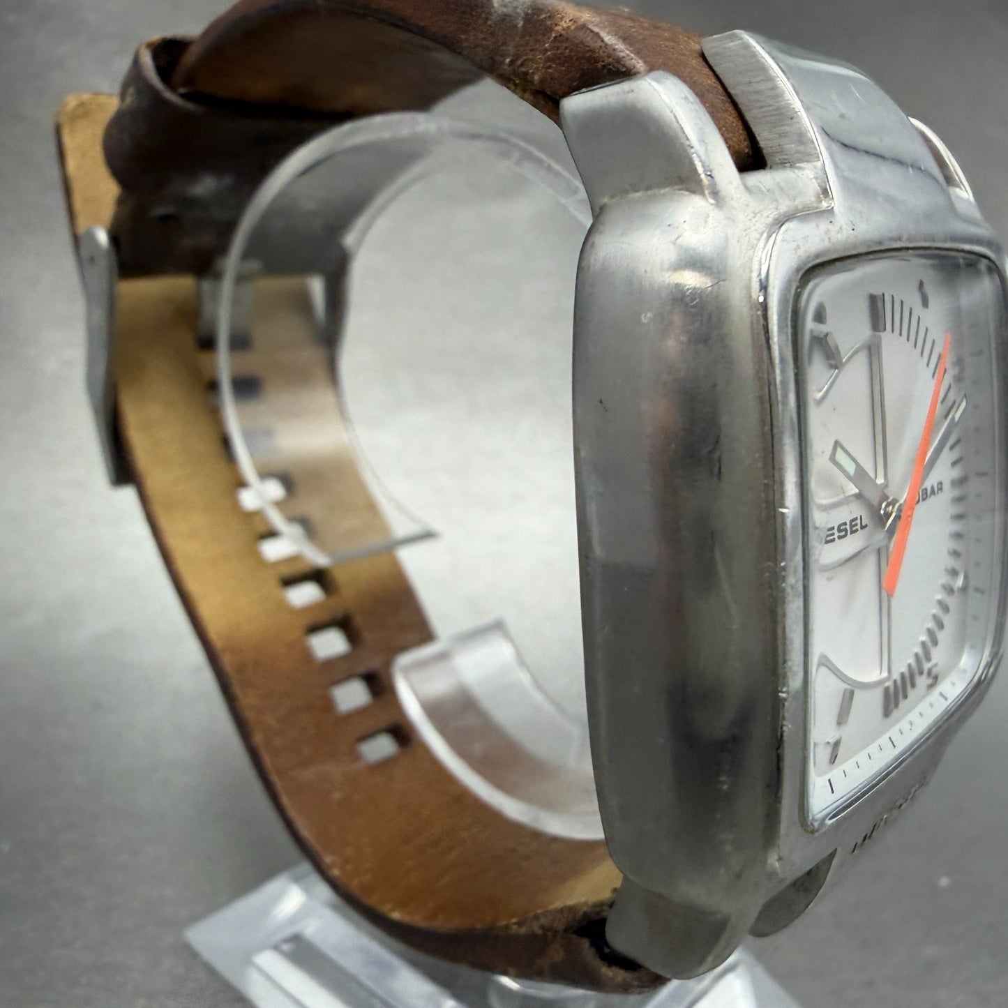 Diesel Watch Men 42mm White Dial Stainless Steel Rectangle DZ4033 New battery3