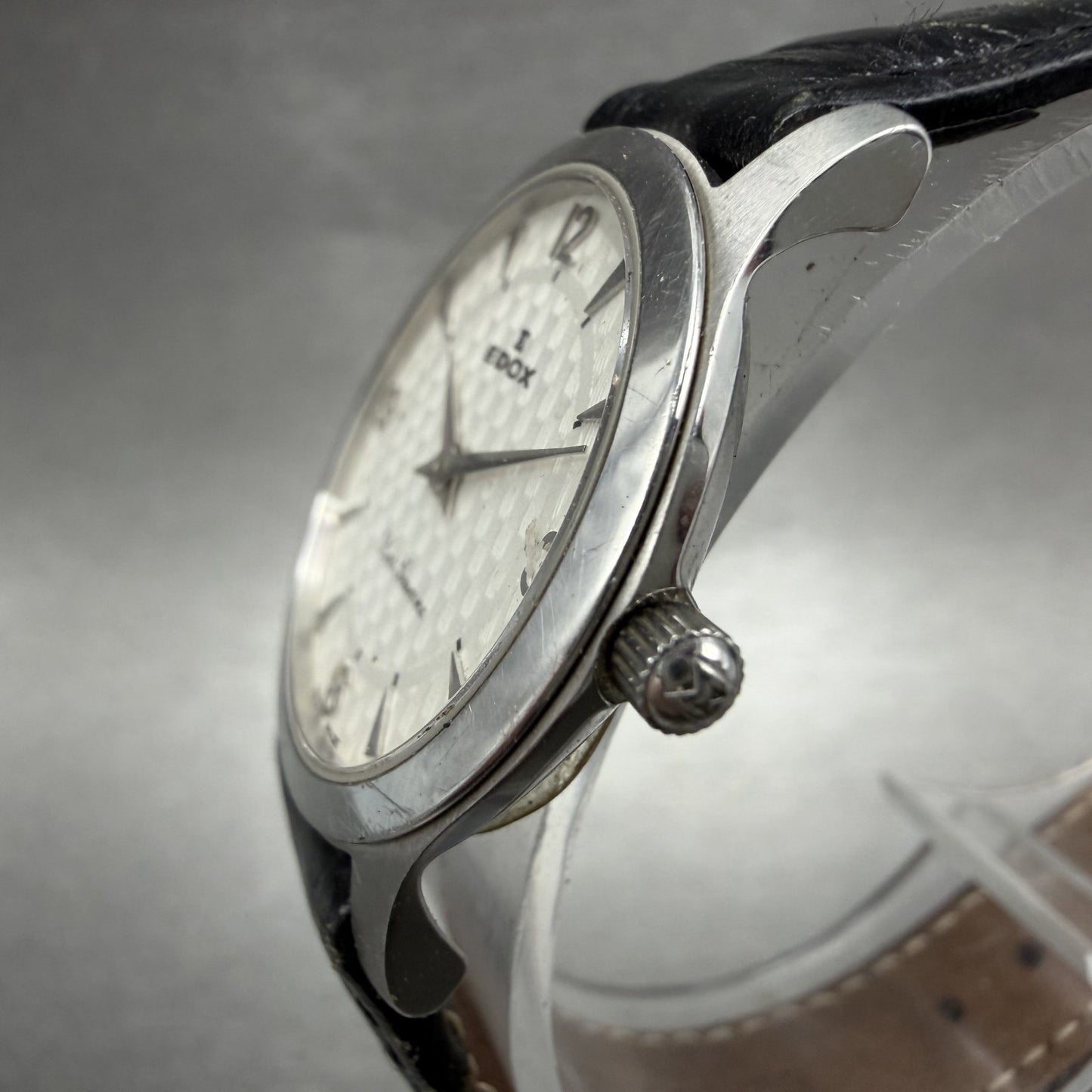 Edox Les Genevez Watch Women 26mm White Dial Steel Round 21155 New Battery2