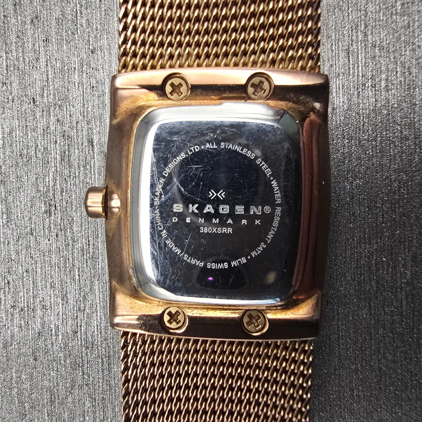 Skagen Denmark Watch Women 21mm MOP Dial Rose Gold Rectangle 380XSRR New Battery10