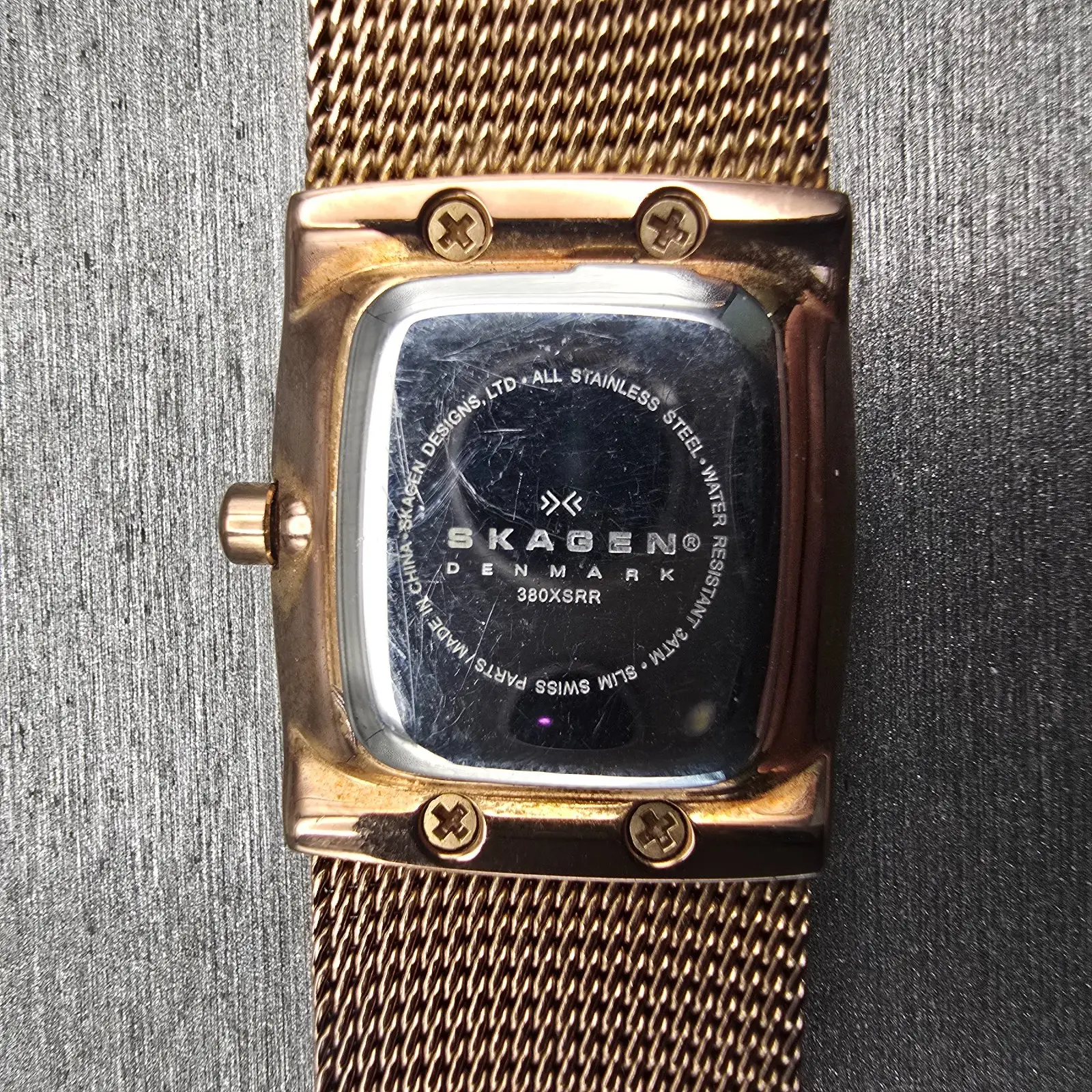 Skagen Denmark Watch Women 21mm MOP Dial Rose Gold Rectangle 380XSRR New Battery10