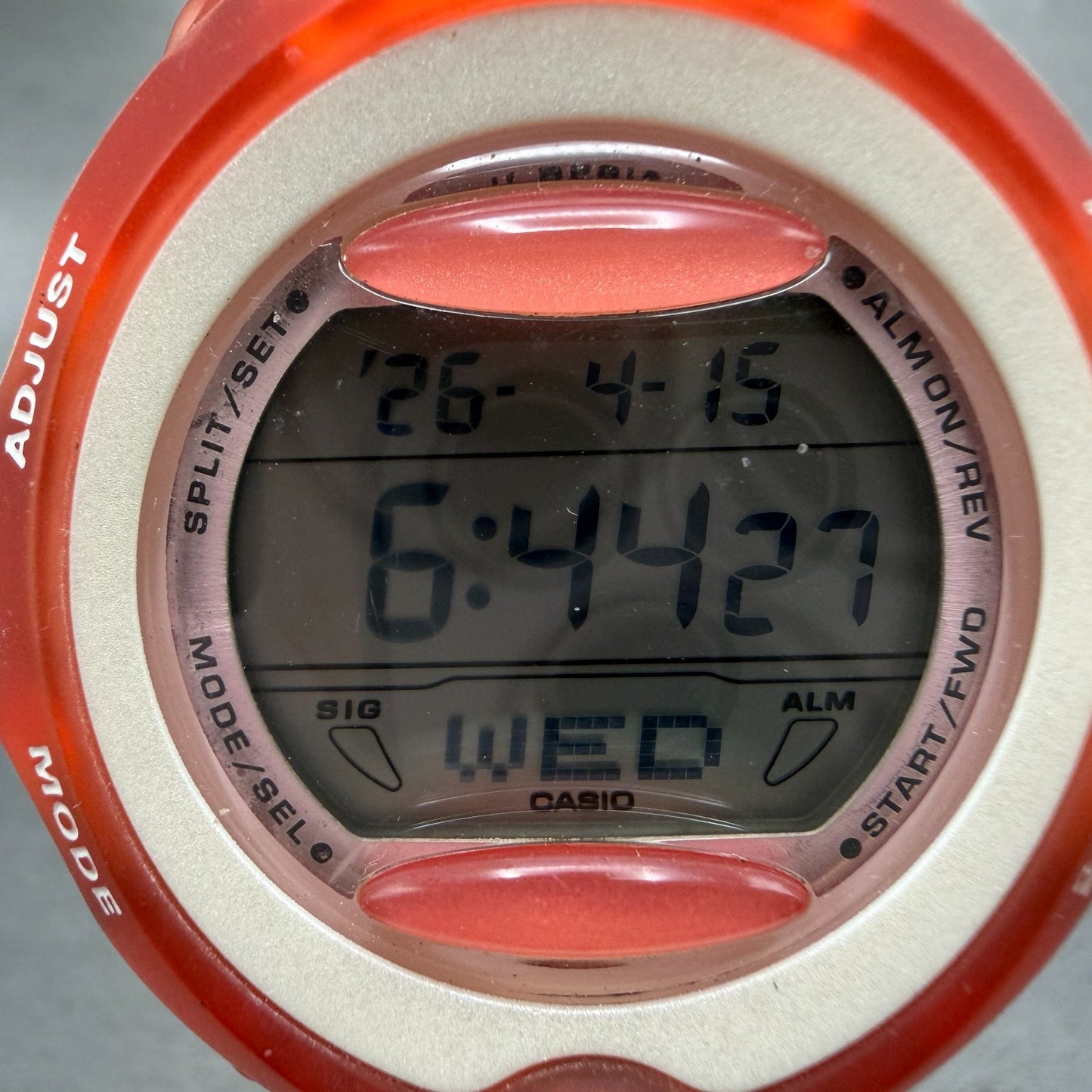 Casio Baby-G BG-163A Watch Women 42mm Orange Digital Round Alarm Chrono New Batt1