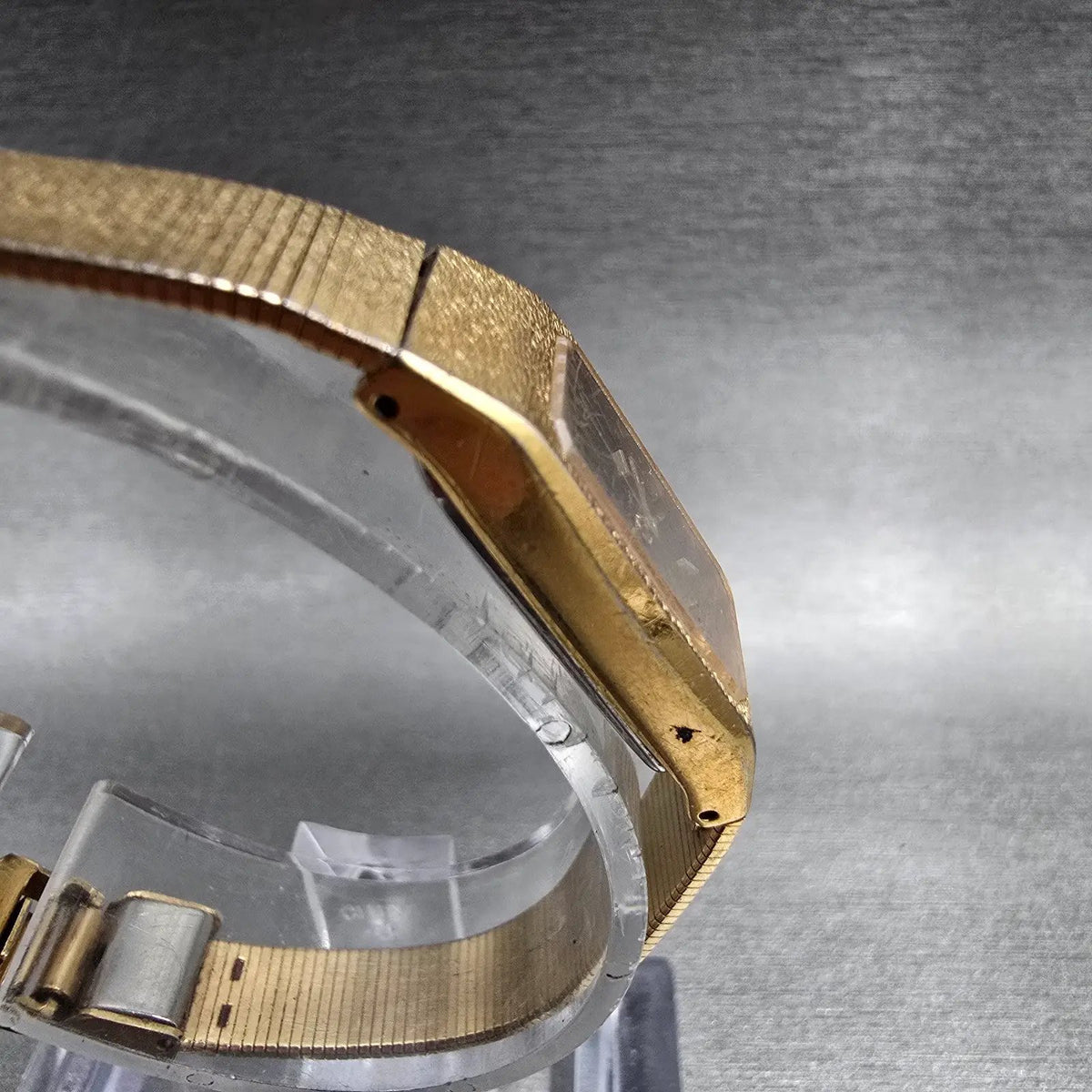 Seiko Watch Women 12mm Brown Dial Gold Tone Rectangle 1320-5990 New Battery3