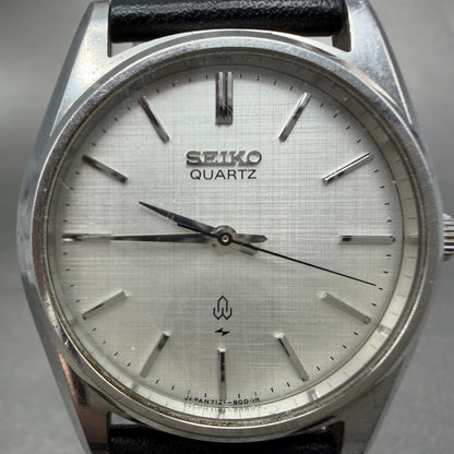 Seiko Watch Men 35mm Silver Dial Steel Round 7121-8000 Vintage PARTS2