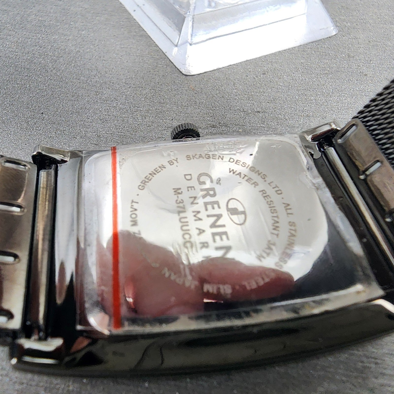 Skagen Grenen Tank Watch Men 29mm Silver Dial Black Tone Date Rectangle New Batt9