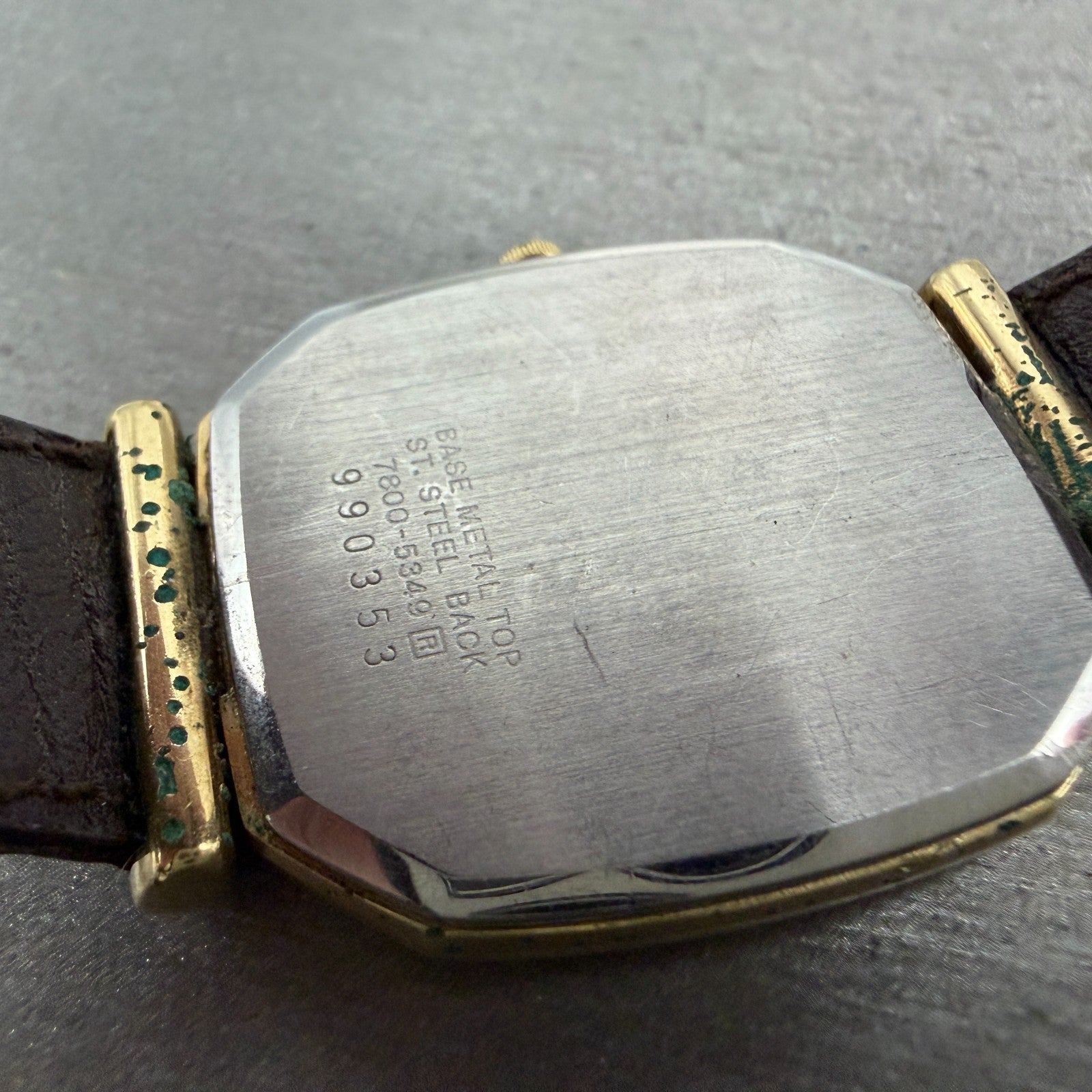 Seiko Watch Men 29mm Champagne Dial Gold Tone Oval 7800-5349 New Battery Vintage9