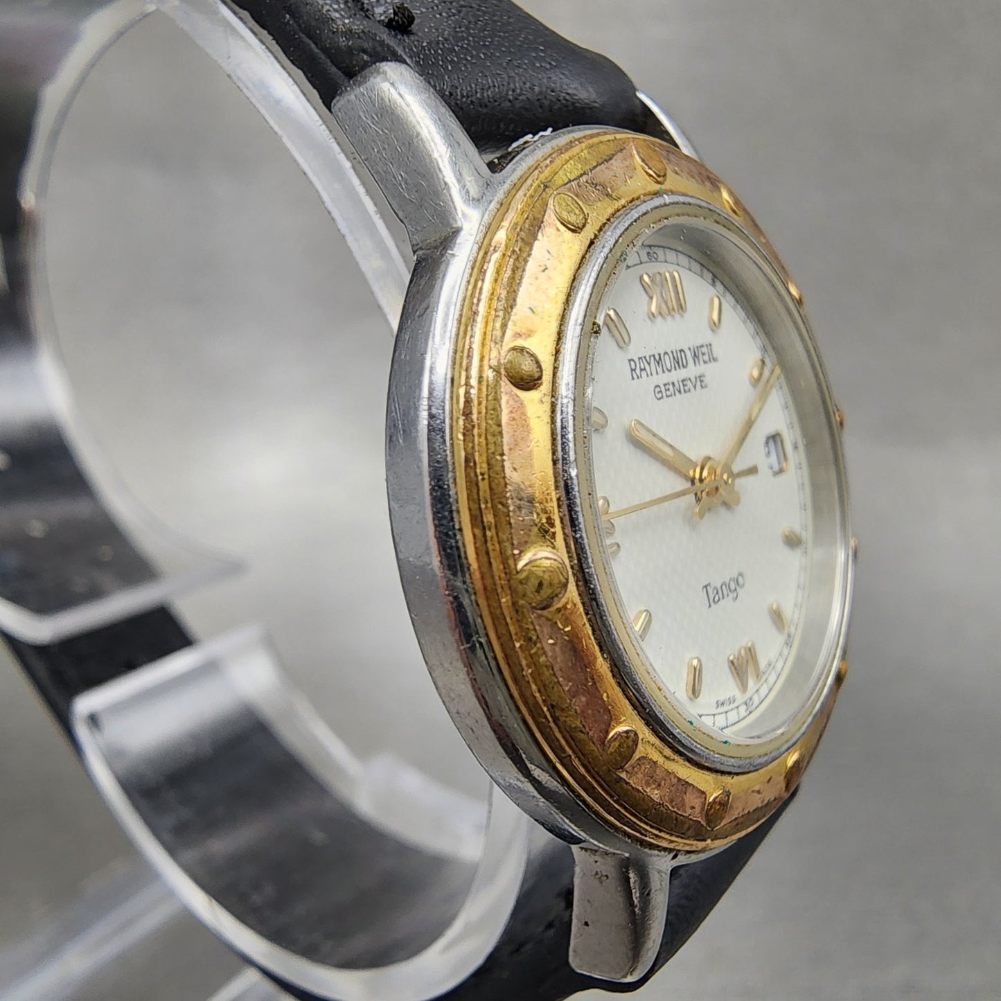 Raymond Weil Tango Watch Women 28mm White Dial Two Tone Date Round 5360 New Batt3