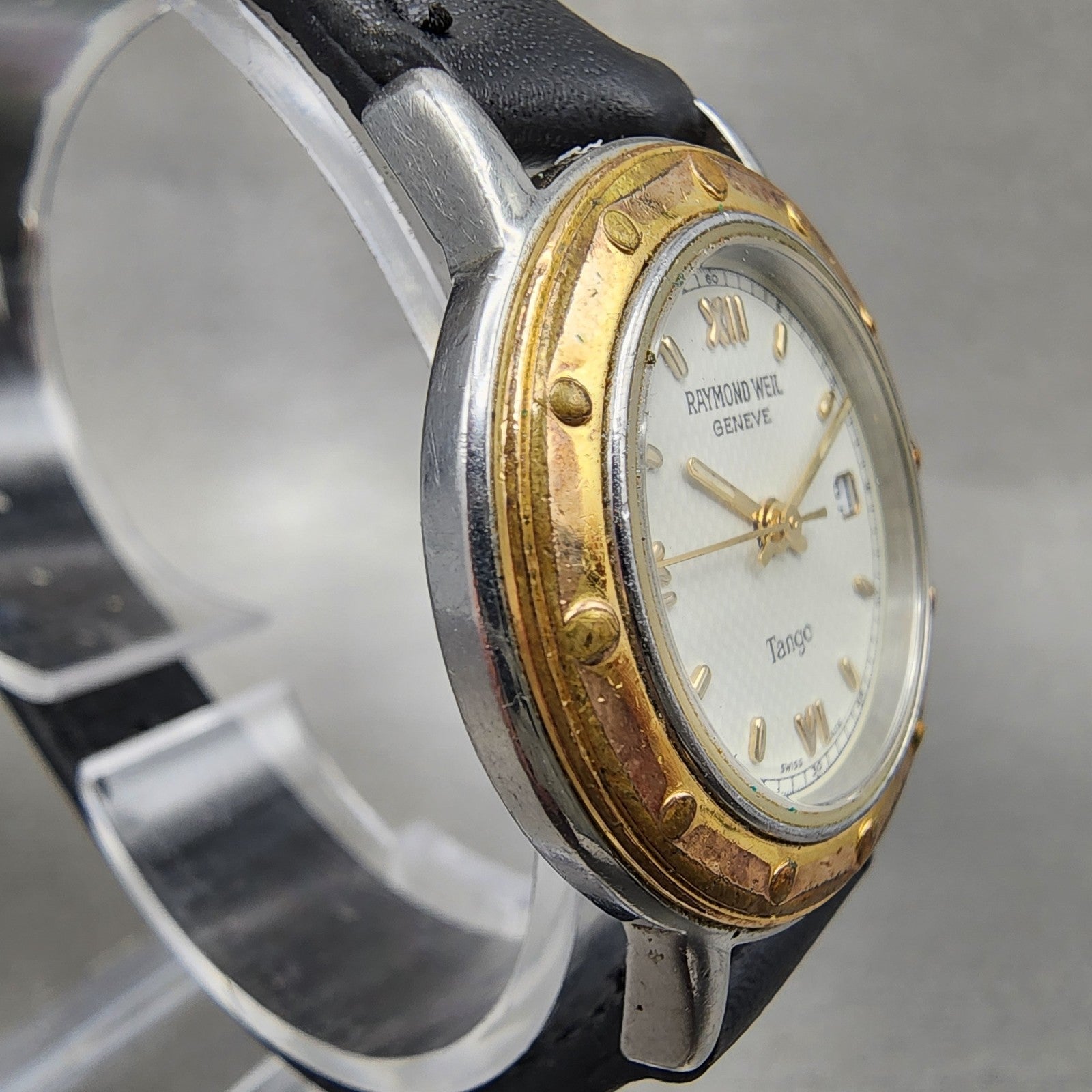 Raymond Weil Tango Watch Women 28mm White Dial Two Tone Date Round 5360 New Batt3