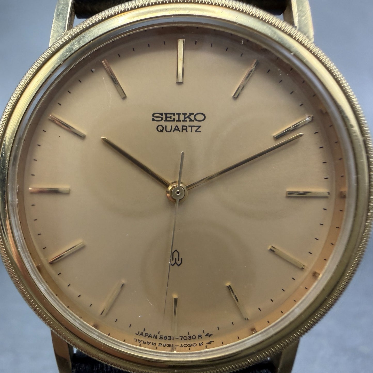Seiko Watch Unisex 32mm Champagne Dial Gold Tone Round 5931-7020 New Battery1