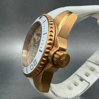 Invicta Angel Dive Watch Women 39mm Gold Dial Rose Gold Tone Date New Battery2