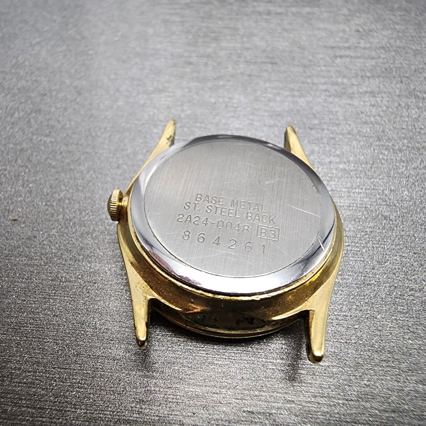 Seiko Moon Phase Watch Women 24mm White Dial Gold Tone Round 2A240048 PARTS8
