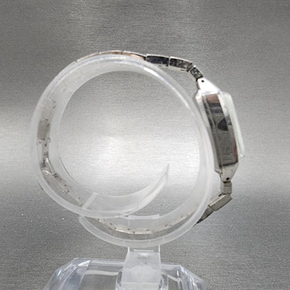Fine Seiko Watch Women 13mm Silver Dial Gold Plated Rectangle Manual Wind Runs8