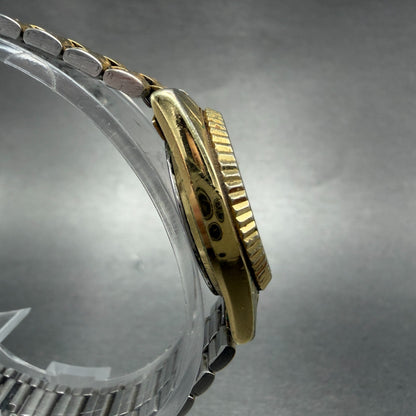 Seiko SQ Watch Women 25mm Gold Dial Gold Tone Daydate Round 2A23-0039 NewBat MG53