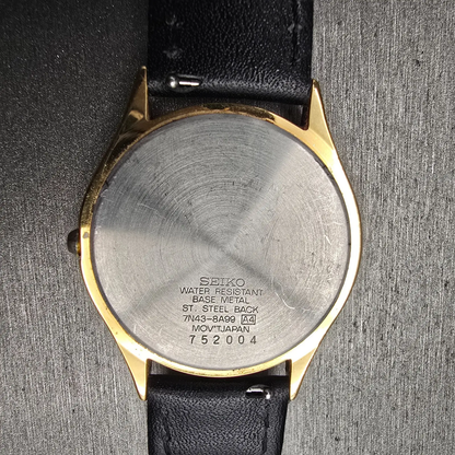Seiko Watch Men 35mm Champagne Dial Gold Tone Daydate Round 7N43-8A99 New Batt10