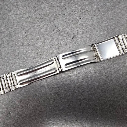 Seiko  Bracelet 20mm Stainless Steel Silver Tone Tri Folding Clasp VTG Japan16