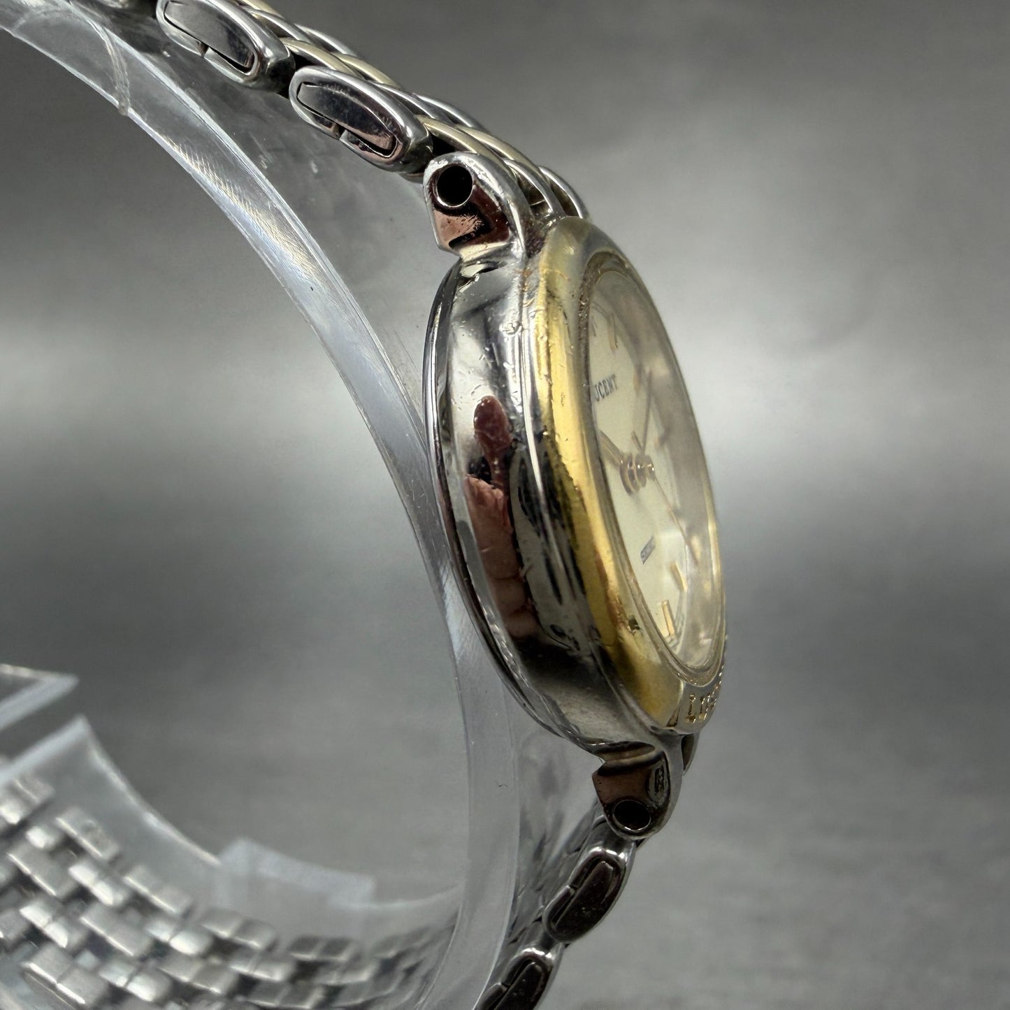 Seiko Watch Women 22mm Cream Dial Two Tone Round 4N21-0350 New Battery3